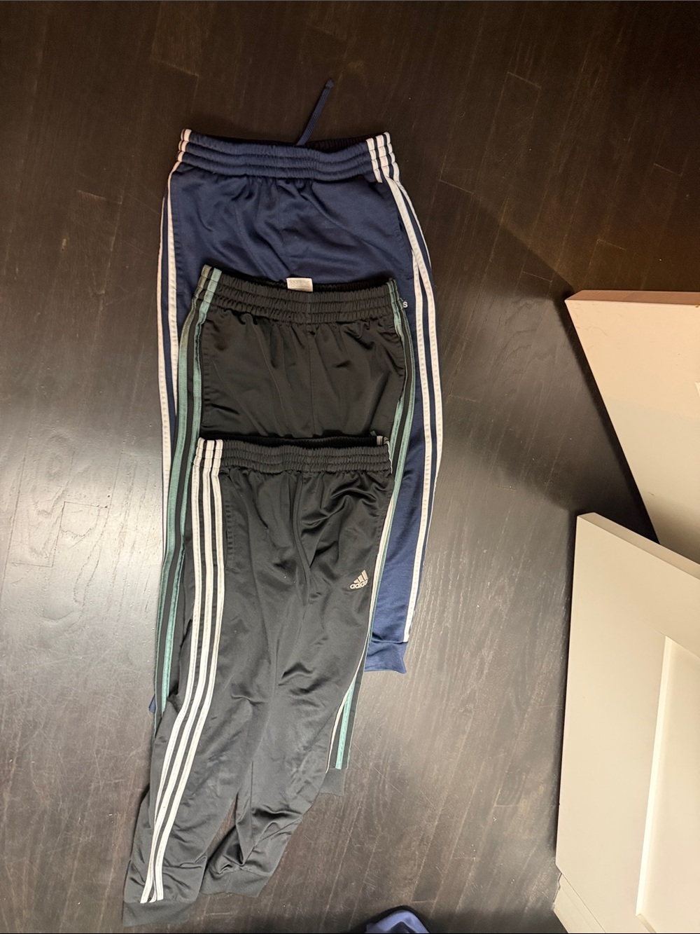 adidas Black Kids Track Pants with White Side Stripes